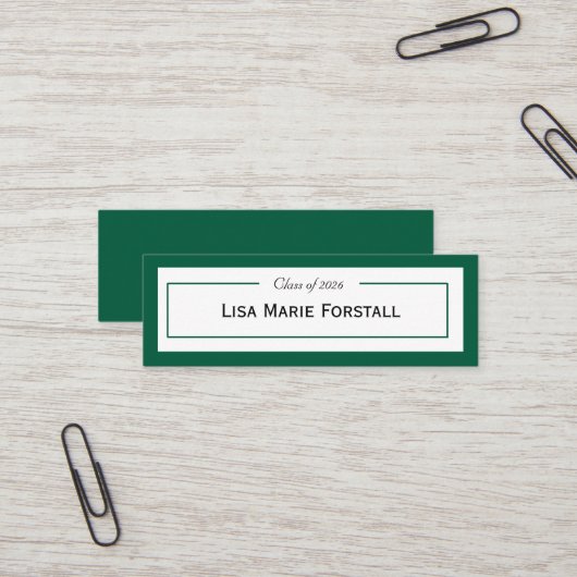Visite Mini Carte de nom de remise de diplômes (Devant/Arrière en situation)