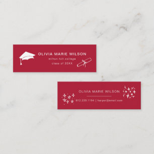 Visite Mini Carte de nom d'icône minimaliste de graduation rou