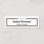 Visite Mini Carte de nom du diplômé | Carte d'insertion modern (Devant)