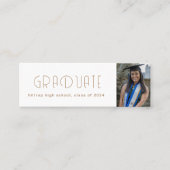 Visite Mini Carte de nom du diplômé en typographie moderne (Devant)