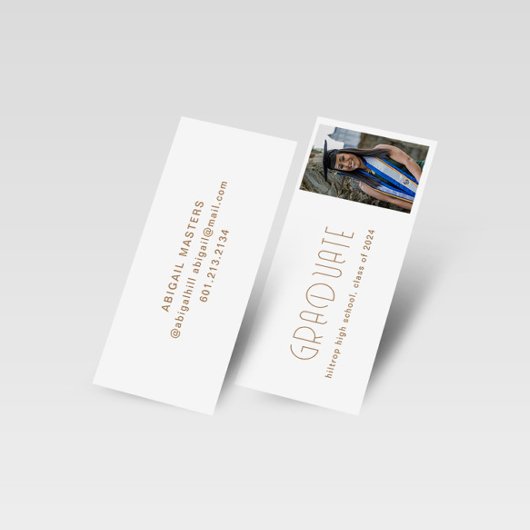 Visite Mini Carte de nom du diplômé en typographie moderne