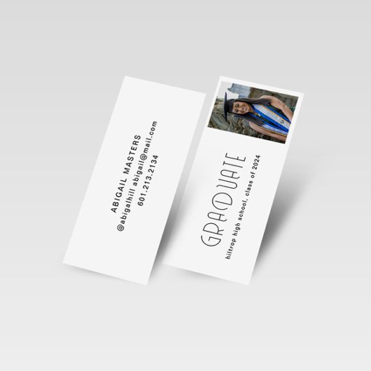 Visite Mini Carte de nom du diplômé en typographie moderne