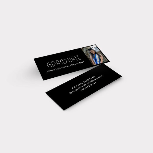 Visite Mini Carte de nom du diplômé en typographie moderne