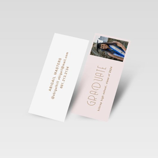Visite Mini Carte de nom du diplômé en typographie moderne