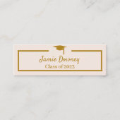 Visite Mini Carte de nom du diplômé | Moderne | Noir, rose et (Devant)