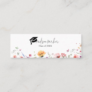 Visite Mini Carte de nom du fleur sauvage Garden Graduation