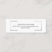 Visite Mini Carte de nom élégante Argent (Dos)