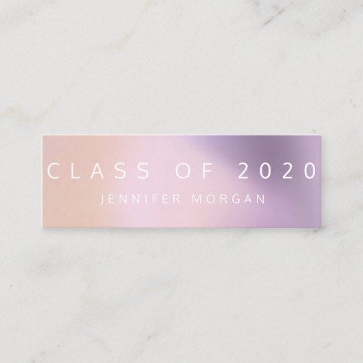 Visite Mini Carte de nom moderne Ombre Metallic Graduation (Devant)