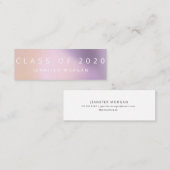 Visite Mini Carte de nom moderne Ombre Metallic Graduation (Devant / Derrière)