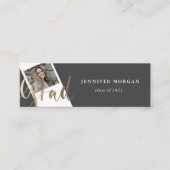 Visite Mini Carte de nom photo Gold Script Graduation (Devant)