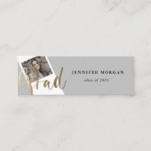 Visite Mini Carte de nom photo Gold Script Graduation (Devant)