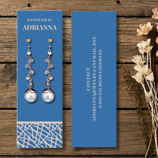 Visite Mini Carte de Présentation de Boucles d'Oreilles Bleu M