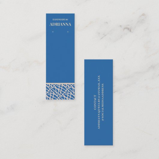 Visite Mini Carte de Présentation de Boucles d'Oreilles Bleu M (Devant / Derrière)