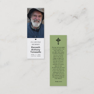 Visite Mini Carte de prière de deuil simple avec marque-page p