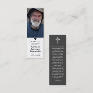 Visite Mini Carte de prière de deuil simple avec marque-page p