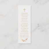 Visite Mini Carte de prière rose de première communion personn (Dos)