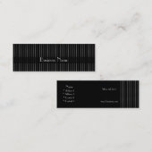 Visite Mini Carte de profil Affaires Rayure Argent Noir (Devant / Derrière)