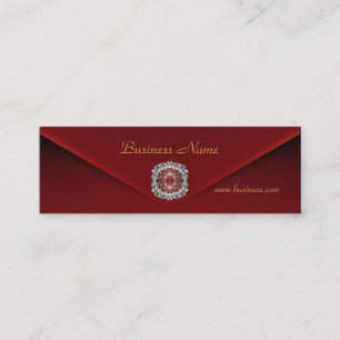 Visite Mini Carte de Profil Affaires Riche Rouge Velours Diama