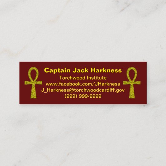 Visite Mini Carte de profil Ankh jaune (Devant)