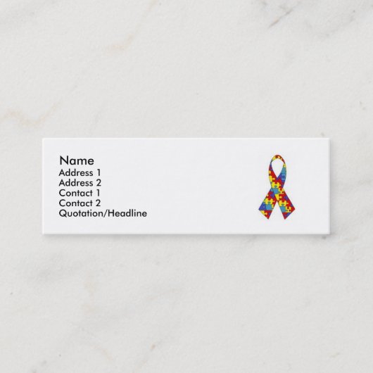 Visite Mini Carte de profil d'autisme (Devant)