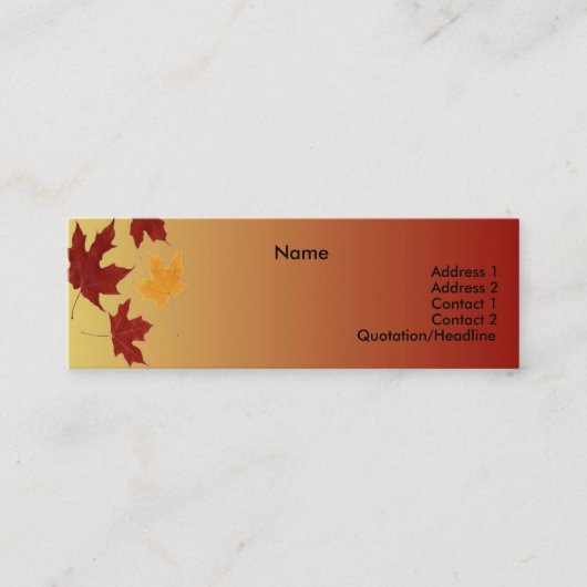 Visite Mini Carte de profil d'automne (Devant)