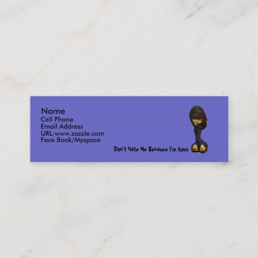 Visite Mini Carte de profil de fille de Lil Emo (Devant)