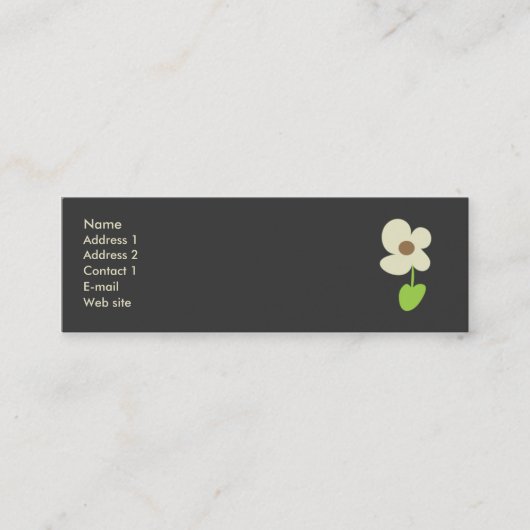Visite Mini Carte de profil de fleur - carte sociale de mise (Devant)