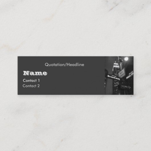 Visite Mini Carte de profil de nuit de ville (Devant)