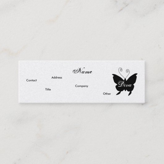 Visite Mini Carte de profil de papillon Diva - personnalisable (Devant)