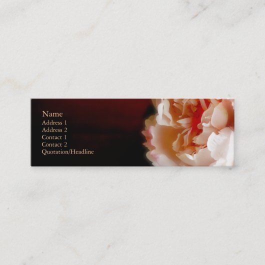 Visite Mini Carte de profil de pivoine (Devant)