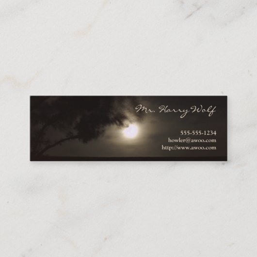Visite Mini Carte de profil de pleine lune (Devant)