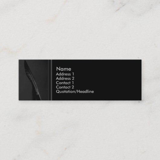 Visite Mini Carte de profil de plume (Devant)