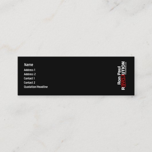 Visite Mini Carte de profil de révolution de Ron Paul (Devant)