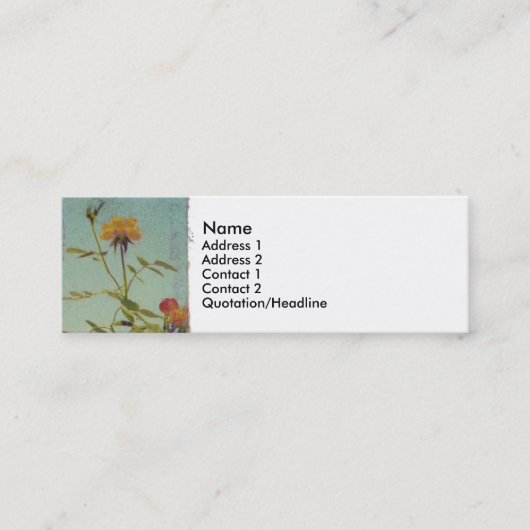 Visite Mini Carte de profil de rose jaune (Devant)