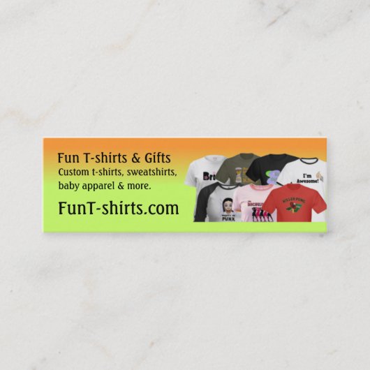 Visite Mini Carte de profil de T-shirts d'amusement (Devant)