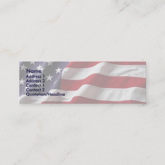 Visite Mini Carte de profil d'indicateur USA (Devant)