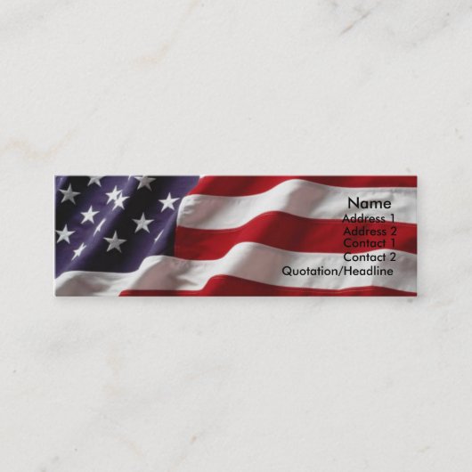 Visite Mini Carte de profil d'indicateur USA #1 (Devant)
