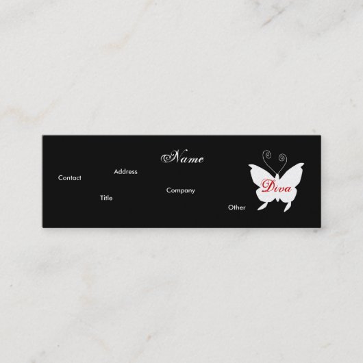 Visite Mini Carte de profil Diva Papillon I - Personnalisable (Devant)