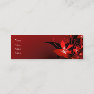Visite Mini Carte de profil Entreprise Fleur Rouge Ombrée long