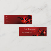 Visite Mini Carte de profil Entreprise Fleur Rouge Ombrée long (Devant / Derrière)