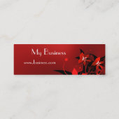 Visite Mini Carte de profil Entreprise Fleur Rouge Ombrée long (Dos)