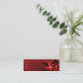 Visite Mini Carte de profil Entreprise Fleur Rouge Ombrée long (Debout devant)