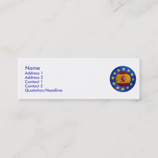 Visite Mini Carte de profil Euro Espagne (Devant)
