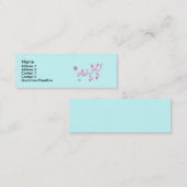 Visite Mini Carte de profil Fleurs roses (Devant / Derrière)