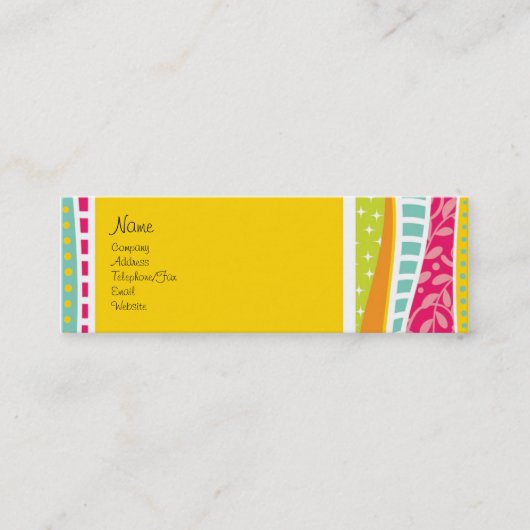 Visite Mini Carte de profil funky colorée (Devant)