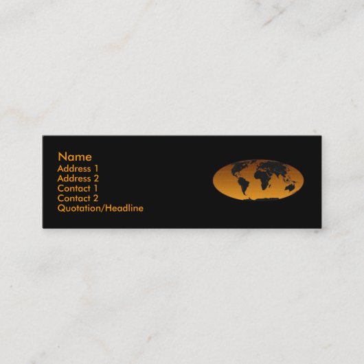 Visite Mini Carte de profil géographique (Devant)