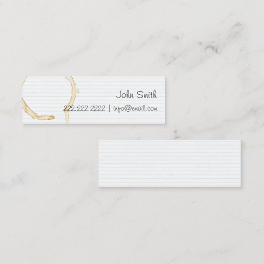 Visite Mini Carte de profil papier à base de café basse techno (Devant / Derrière)