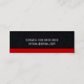 Visite Mini carte de profil premium noire avec bordure rouge (Dos)