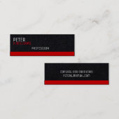 Visite Mini carte de profil premium noire avec bordure rouge (Devant / Derrière)