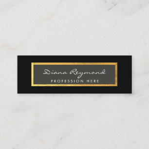 Visite Mini carte de profil professionnelle noire avec bordure